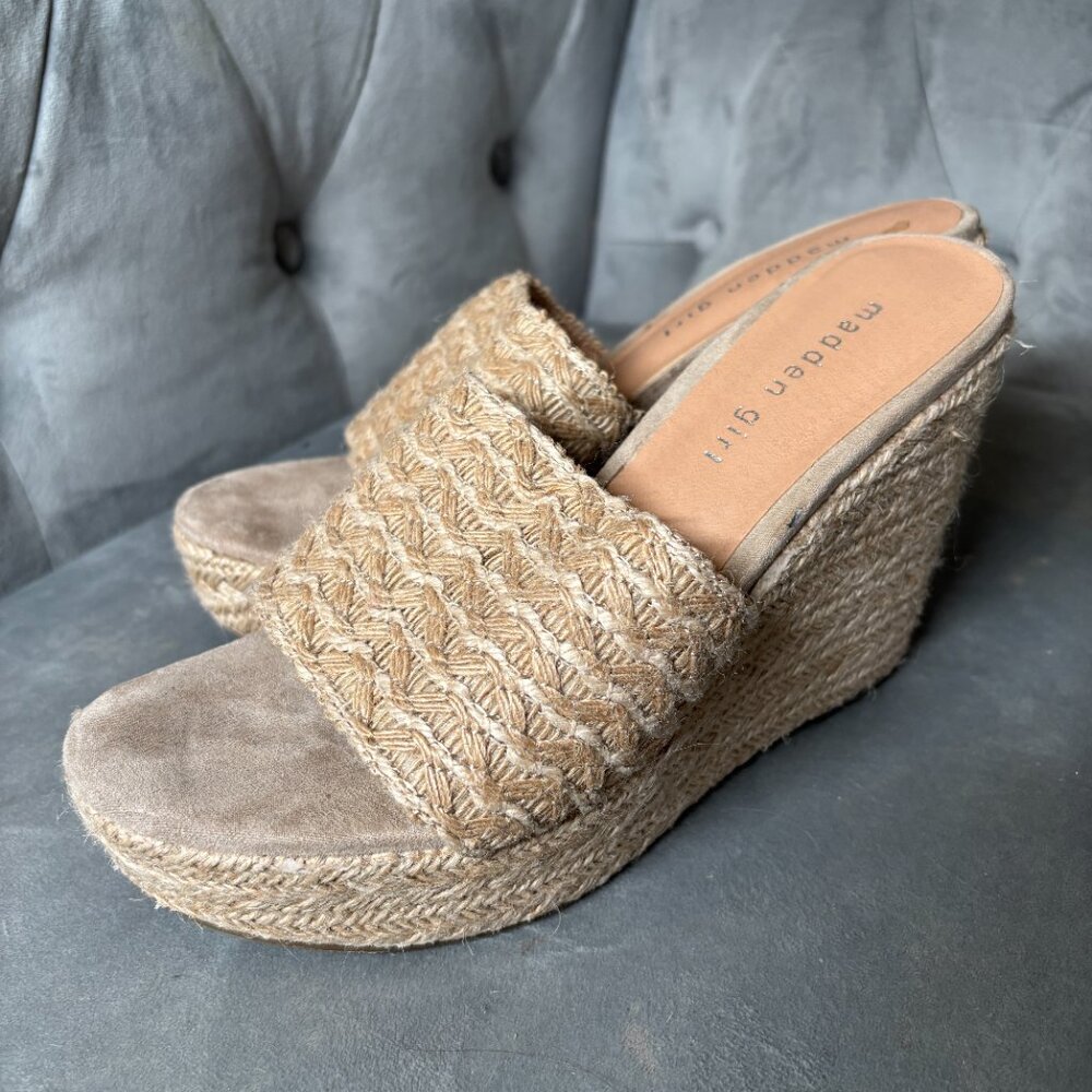 Madden Girl Graciee Jute Wedge Slides Natural Woven – Women’s 7.5 - Picture 3 of 11
